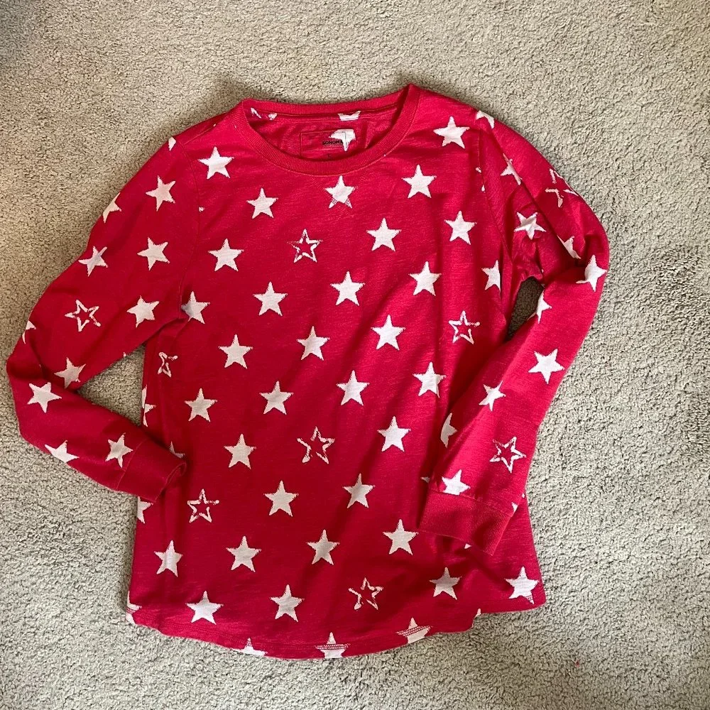 Sonoma Long Sleeve Top *Red w/ White Stars* EUC | Size L | Patriotic - Picture 5 of 7